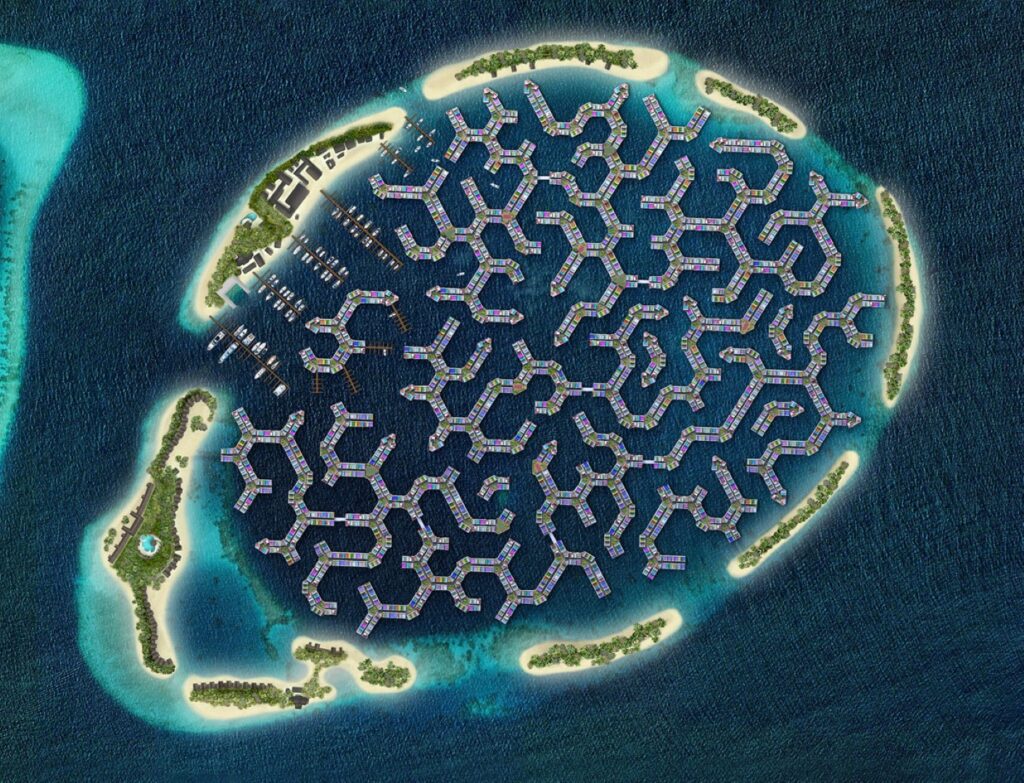 plutajući grad na Maldivima